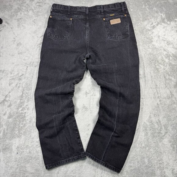 Wrangler Other - Vtg Wrangler Mens Faded Black Western Grunge Dark Wash Denim Jeans Straight Leg